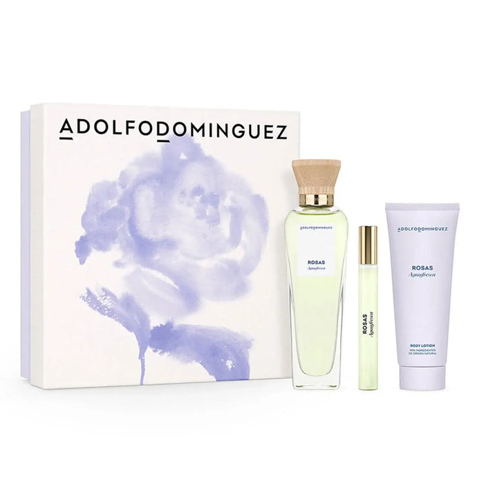 ADOLFO DOMINGUEZ Adolfo Dominguez Agua Fresca De Rosas Eau De Toilette 120ml Spray Locion Corporal Perfumada 100ml Miniatura Eau De Parfum 10mlvaporizador